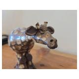 Vintage Giraffe theme Clay Pottery Figurine (Signed) by J.A. Hamilton (1981)