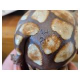 Vintage Giraffe theme Clay Pottery Figurine (Signed) by J.A. Hamilton (1981)