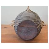 Vintage 1977 Hamilton Baking Dish (Signed) - Puffer Fish theme Earthenware Pottery / Clay / Farmhouse Folk Art style