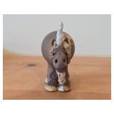 Vintage Unicorn theme Clay Pottery Figurine (Signed) by J.A. Hamilton (1981)