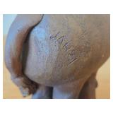 Vintage Donkey theme Clay Pottery Figurine (Signed) by J.A. Hamilton (1981)