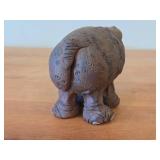 Vintage Hippo theme Clay Pottery Figurine (Signed) by J.A. Hamilton (1981)