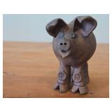 Vintage Pig theme Clay Pottery Figurine (Signed) by Hamilton (1981)