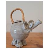 Vintage Elephant theme Clay Ceramic Tea Pot (Signed) by Hamilton (1981)