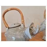 Vintage Elephant theme Clay Ceramic Tea Pot (Signed) by Hamilton (1981)