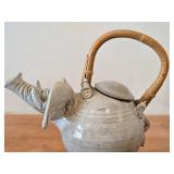 Vintage Elephant theme Clay Ceramic Tea Pot (Signed) by Hamilton (1981)