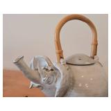 Vintage Elephant theme Clay Ceramic Tea Pot (Signed) by Hamilton (1981)