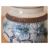 Lidded Jar (Signed) by Hamilton (2007) - Clay Pottery - titled  Sun Filters Through Tall Pines Spreading Shadow Lace Over Moss & Curling Ferns: Summer's Peace 6 1/4' x 7'