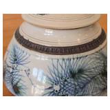 Lidded Jar (Signed) by Hamilton (2007) - Clay Pottery - titled  Pines Touched With Morning Sun Brush The Sky on the Lake A Loon Flirts Along Waterlilies 5' x 8'