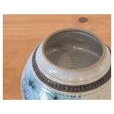 Lidded Jar (Signed) by Hamilton (2007) - Clay Pottery - titled  Pines Touched With Morning Sun Brush The Sky on the Lake A Loon Flirts Along Waterlilies 5' x 8'