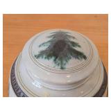 Lidded Jar (Signed) by Hamilton (2007) - Clay Pottery - titled  Dark Pines Touch The Moonshimmer Lake : A Loon Sings A Haunting Song Of Summer 5 1/2' x 7'