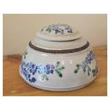 Lidded Jar (Signed) by Hamilton (2007) - Clay Pottery - titled  Blueberries ! Childrens' Laughter in Quiet Woods : Eager Fingers Find Treasure Hidden Beneath Pines 5' x 8'