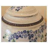 Lidded Jar (Signed) by Hamilton (2007) - Clay Pottery - titled  Blueberries ! Childrens' Laughter in Quiet Woods : Eager Fingers Find Treasure Hidden Beneath Pines 5' x 8'