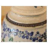 Lidded Jar (Signed) by Hamilton (2007) - Clay Pottery - titled  Blueberries ! Childrens' Laughter in Quiet Woods : Eager Fingers Find Treasure Hidden Beneath Pines 5' x 8'