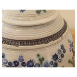 Lidded Jar (Signed) by Hamilton (2007) - Clay Pottery - titled  Blueberries ! Childrens' Laughter in Quiet Woods : Eager Fingers Find Treasure Hidden Beneath Pines 5' x 8'