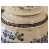 Lidded Jar (Signed) by Hamilton (2007) - Clay Pottery - titled  Blueberries ! Childrens' Laughter in Quiet Woods : Eager Fingers Find Treasure Hidden Beneath Pines 5' x 8'