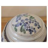 Lidded Jar (Signed) by Hamilton (2007) - Clay Pottery - titled  Blueberries ! Childrens' Laughter in Quiet Woods : Eager Fingers Find Treasure Hidden Beneath Pines 5' x 8'