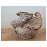 Lizard theme Hand-made Clay Pot Vase by Kel-Ha (Mexico)