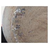 Handmade Stoneware Hugnad heiine er dagley gjestebod Lidded Jar (Signed) (1997) (Norway)