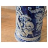 Vintage 6 1/2' Beer Stein (Germany) - Traditional German Life theme Salt Glazed Stoneware - titled  ist gut gemint (Is Well-Intentioned)