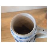 Vintage 6 1/2' Beer Stein (Germany) - Traditional German Life theme Salt Glazed Stoneware - titled  ist gut gemint (Is Well-Intentioned)