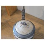 Vintage 1895 Mettlach Villeray & Boch Three Gnomes Dancing Playing Bagpipes Lidded Beer Stein #2184 .5-Liter x 8'