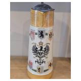 15' Lidded Beer Stein - City of Crests by Mettlach Villeray & Boch (Germany) #2893