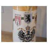 15' Lidded Beer Stein - City of Crests by Mettlach Villeray & Boch (Germany) #2893