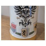 15' Lidded Beer Stein - City of Crests by Mettlach Villeray & Boch (Germany) #2893