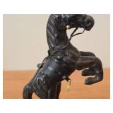 Vintage 8 1/2' Reaving Horse theme Paper-Mache Figurine