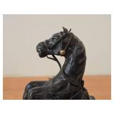 Vintage 8 1/2' Reaving Horse theme Paper-Mache Figurine