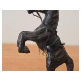 Vintage 8 1/2' Reaving Horse theme Paper-Mache Figurine