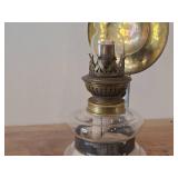 Vintage Brenner Kosmos 13 1/2' Wall Kerosene Lamp with Tall Glass Chimney