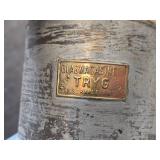 Vintage Tryg 14' Petrol / Kerosene Table Lamp with Metal Base and Tall Glass Chimney
