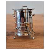 2 1/2' 57-grams (total) Italian .800 Solid Silver Novelty Miniature Fryer with Accessories - Scoop, Spatula, Strainer and Lid
