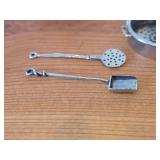 2 1/2' 57-grams (total) Italian .800 Solid Silver Novelty Miniature Fryer with Accessories - Scoop, Spatula, Strainer and Lid