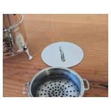 2 1/2' 57-grams (total) Italian .800 Solid Silver Novelty Miniature Fryer with Accessories - Scoop, Spatula, Strainer and Lid