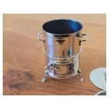 2 1/2' 57-grams (total) Italian .800 Solid Silver Novelty Miniature Fryer with Accessories - Scoop, Spatula, Strainer and Lid