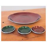 9-1/2' Dinner Plate and (3) 3'D Plates by Olden (Norway)