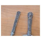 360-grams (total) Sterling Silver Housewares - Pie / Cake Servers (x2), Scissor-style Serving Tong + 830S Silver Cheese Slicer