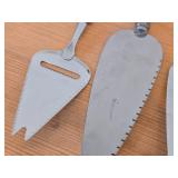 360-grams (total) Sterling Silver Housewares - Pie / Cake Servers (x2), Scissor-style Serving Tong + 830S Silver Cheese Slicer