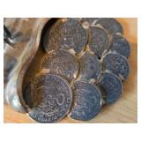 168-grams (total) Llama theme Peruvian Silver Figurine mounted on Coins