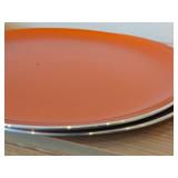Lot of (5) Enameled Aluminum Housewares by Emalox (Norway) - 12-1/4' Plates (x2), Candleholder, 4' Bowl and 11' Serving Bowl