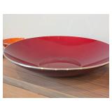 Lot of (5) Enameled Aluminum Housewares by Emalox (Norway) - 12-1/4' Plates (x2), Candleholder, 4' Bowl and 11' Serving Bowl