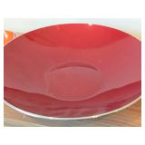 Lot of (5) Enameled Aluminum Housewares by Emalox (Norway) - 12-1/4' Plates (x2), Candleholder, 4' Bowl and 11' Serving Bowl