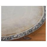 Vintage 1921 W.M. Rogers & Son Victorian Rose 11 1/4' 895-grams (total) Silverplate Serving Plate