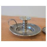 Lot of (2) Vintage Pewter Candleholders (Norway)