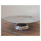 Vintage Wilton Armetale 11 1/2' Pewter Cake Plate with Pedestal Stand / Queen Anne design