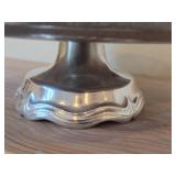 Vintage Wilton Armetale 11 1/2' Pewter Cake Plate with Pedestal Stand / Queen Anne design