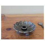 Lot of (4) Vintage Pewter Housewares - Candleholder, Letter Opener and Spoons (x2)